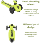 Sport si Outdoor - Role, trotinete si skateboard - Trotinete copii - Trotineta 3in1 transformabila in tricicleta, maner reglabil de impins pentru parinti, roti iluminate in miscare, verde - Infinity.ro