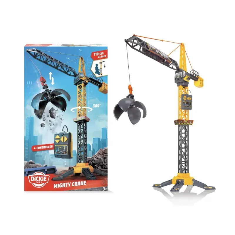 Jucarii, Copii si Bebe - Jucarii si jocuri - Vehicule si jucarii cu telecomanda - Utilaje constructie de jucarie - Dickie Macara Mighty Crane 110cm Rotatie 360 Cu Telecomanda - Infinity.ro