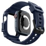 Laptop, Telefoane si Tablete - Wearables si gadgeturi - Wearables - Accesorii wearables - Husa ONSG® pentru Apple Watch 10 46mm + Curea, Q75, Poliuretan, Navy Blue - Infinity.ro