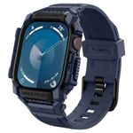 Laptop, Telefoane si Tablete - Wearables si gadgeturi - Wearables - Accesorii wearables - Husa ONSG® pentru Apple Watch 10 46mm + Curea, Q75, Poliuretan, Navy Blue - Infinity.ro