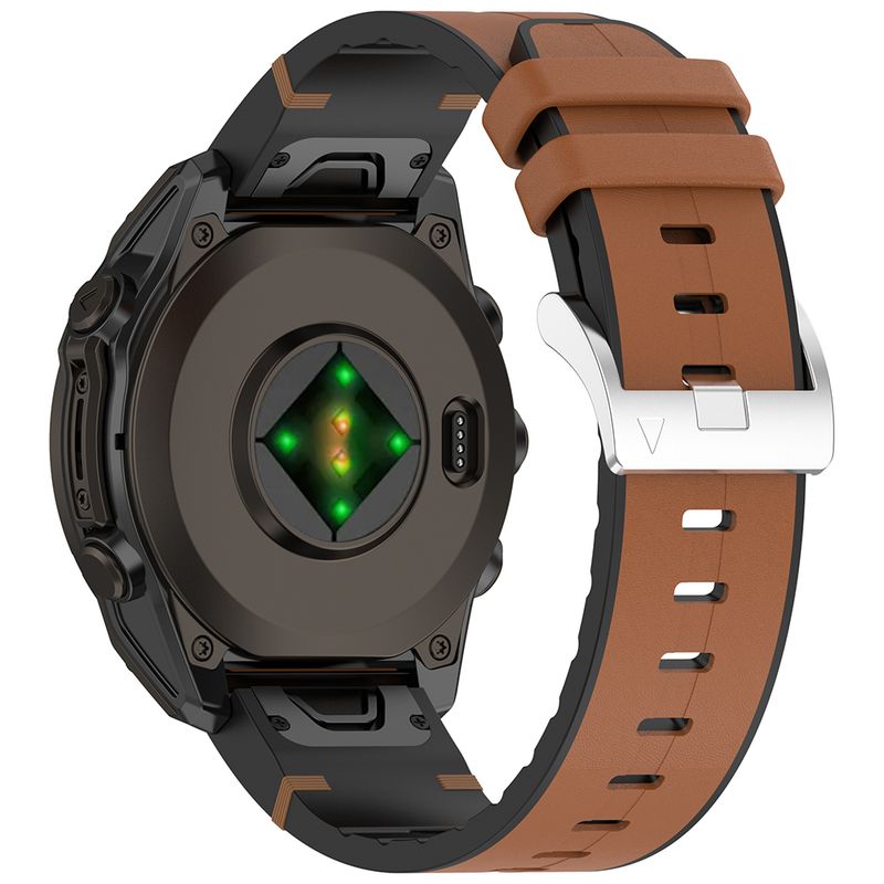 Laptop, Telefoane si Tablete - Wearables si gadgeturi - Wearables - Accesorii wearables - Curea ONSG® pentru Garmin Fenix 3/3 HR/5X/5X Plus/6X/6X Pro/7X/7X Pro Solar, J80, Piele ecologica, Brown - Infinity.ro