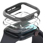 Laptop, Telefoane si Tablete - Wearables si gadgeturi - Wearables - Accesorii wearables - Husa ONSG® pentru Apple Watch 10 46mm set 2, C52, Policarbonat, Clear/Dark Gray - Infinity.ro