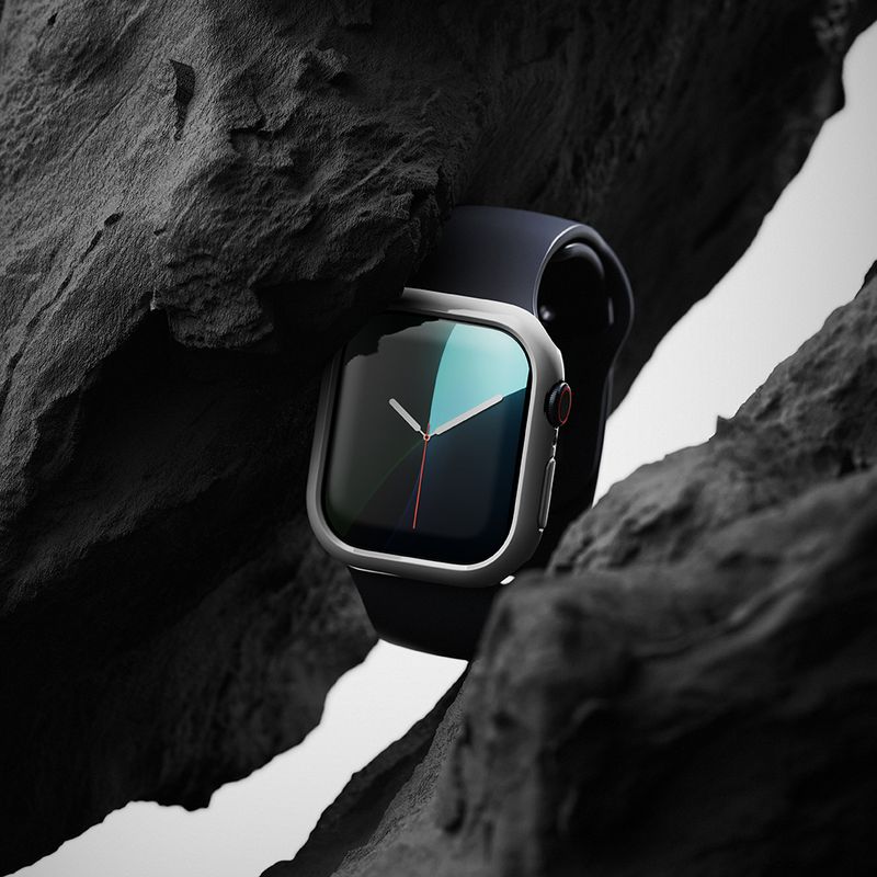Laptop, Telefoane si Tablete - Wearables si gadgeturi - Wearables - Accesorii wearables - Husa ONSG® pentru Apple Watch 10 46mm set 2, C52, Policarbonat, Clear/Dark Gray - Infinity.ro