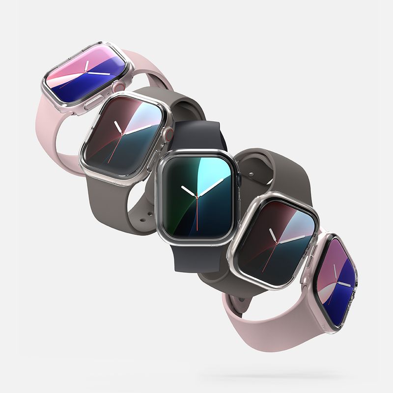 Laptop, Telefoane si Tablete - Wearables si gadgeturi - Wearables - Accesorii wearables - Husa ONSG® pentru Apple Watch 10 46mm set 2, C52, Policarbonat, Clear/Dark Gray - Infinity.ro