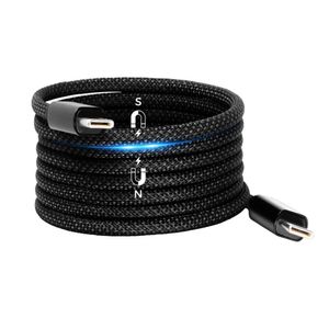 Cablu de date Type-C la Type-C, 240W, Magnetic, 480Mbps, 1.5m, X17, Nailon, Edizard EZ820102150, X17, Nailon, Black