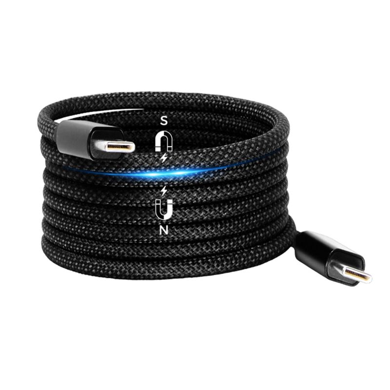 Laptop, Telefoane si Tablete - Telefoane mobile si accesorii - Accesorii Telefoane - Cabluri si adaptoare telefoane - Cablu de date Type-C la Type-C, 240W, Magnetic, 480Mbps, 1.5m, X17, Nailon, Edizard EZ820102150, X17, Nailon, Black - Infinity.ro