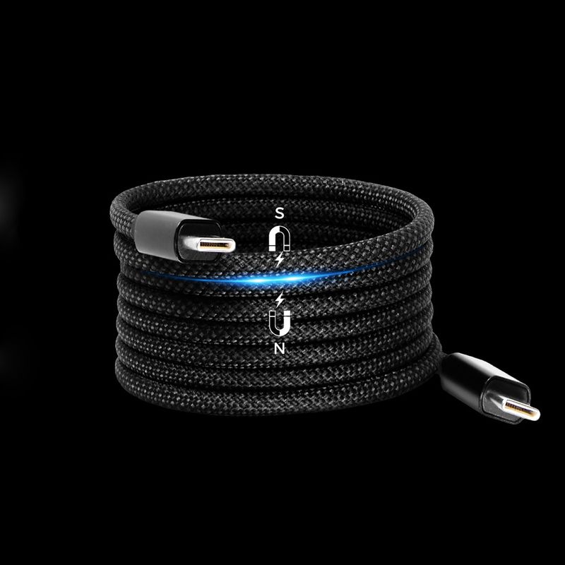 Laptop, Telefoane si Tablete - Telefoane mobile si accesorii - Accesorii Telefoane - Cabluri si adaptoare telefoane - Cablu de date Type-C la Type-C, 240W, Magnetic, 480Mbps, 1.5m, X17, Nailon, Edizard EZ820102150, X17, Nailon, Black - Infinity.ro