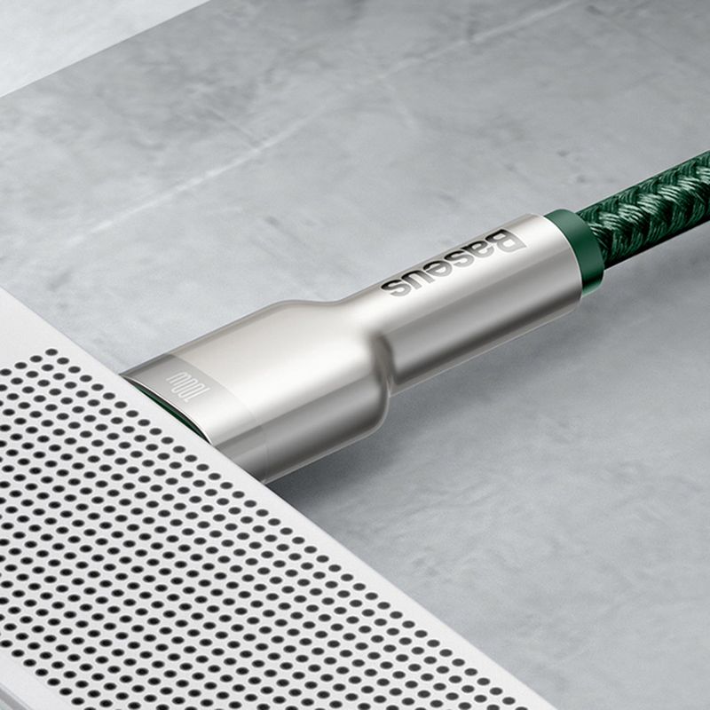 Laptop, Telefoane si Tablete - Telefoane mobile si accesorii - Accesorii Telefoane - Cabluri si adaptoare telefoane - Cablu Type-C, 100W, 2m, A60, Baseus Cafule Series Metal CATJK D06, A60, Green - Infinity.ro