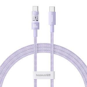 Cablu USB-C la Type-C, Super Fast Charging 100W, 1m, A88, Nailon, Baseus Gem P10373000511 00, A88, Nailon, Nebula Purple