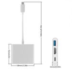PC, gaming si accesorii - Retelistica - Hub-uri - Adaptor multifunctional 3 in 1 USB-C la HDMI Techstar® ZFZ3IN1, HDMI 4K, 1 x USB 3.0, PD Port, Compatibil HD TV - Infinity.ro