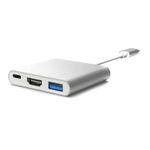 PC, gaming si accesorii - Retelistica - Hub-uri - Adaptor multifunctional 3 in 1 USB-C la HDMI Techstar® ZFZ3IN1, HDMI 4K, 1 x USB 3.0, PD Port, Compatibil HD TV - Infinity.ro