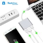 PC, gaming si accesorii - Retelistica - Hub-uri - Adaptor multifunctional 3 in 1 USB-C la HDMI Techstar® ZFZ3IN1, HDMI 4K, 1 x USB 3.0, PD Port, Compatibil HD TV - Infinity.ro