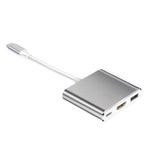 PC, gaming si accesorii - Retelistica - Hub-uri - Adaptor multifunctional 3 in 1 USB-C la HDMI Techstar® ZFZ3IN1, HDMI 4K, 1 x USB 3.0, PD Port, Compatibil HD TV - Infinity.ro