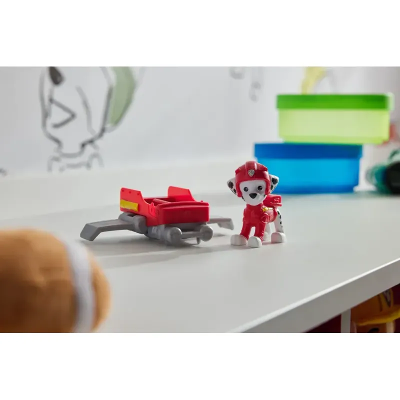 Jucarii, Copii si Bebe - Jucarii si jocuri - Figurine - Patrula Catelusilor Action Pups Set Vehicul De Salvare Hoverboard Si Figurina Marshall 5 Cm - Infinity.ro
