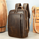 Fashion, accesorii si bijuterii - Barbati - Accesorii barbati - Genti si rucsacuri barbati - Rucsac Laptop 16' Piele Naturala Crazy Horse, Noble, Antiperspirant, Ataşabil Troler, Maro/Cafea - Infinity.ro