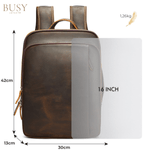 Fashion, accesorii si bijuterii - Barbati - Accesorii barbati - Genti si rucsacuri barbati - Rucsac Laptop 16' Piele Naturala Crazy Horse, Noble, Antiperspirant, Ataşabil Troler, Maro/Cafea - Infinity.ro
