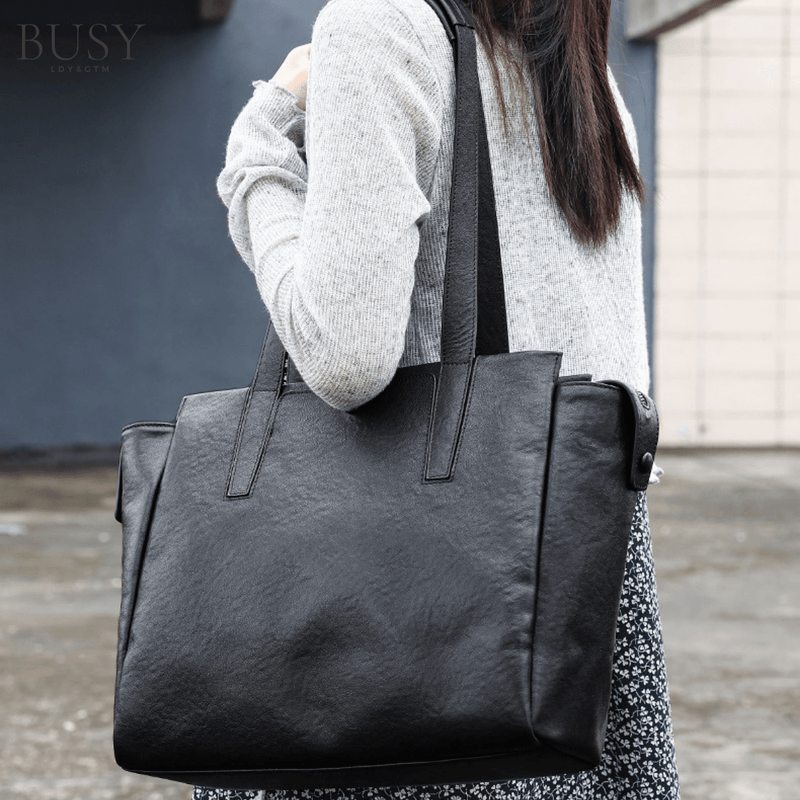 Laptop, Telefoane si Tablete - Laptopuri si accesorii - Accesorii Laptop - Genti laptop - Geanta din piele naturala, Glide, de umar, compatibila laptop 15 inch, negru - Infinity.ro