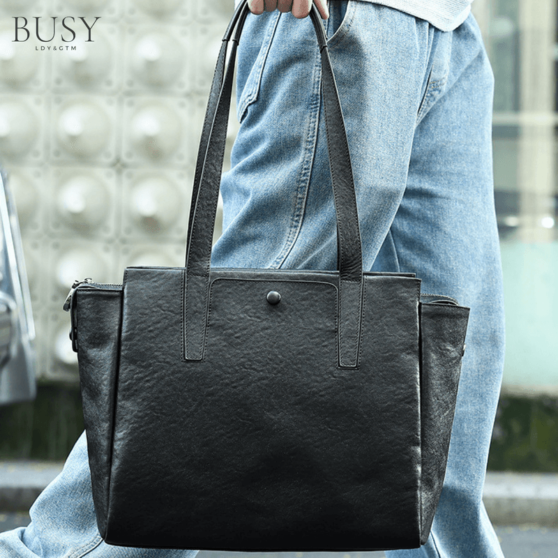 Laptop, Telefoane si Tablete - Laptopuri si accesorii - Accesorii Laptop - Genti laptop - Geanta din piele naturala, Glide, de umar, compatibila laptop 15 inch, negru - Infinity.ro