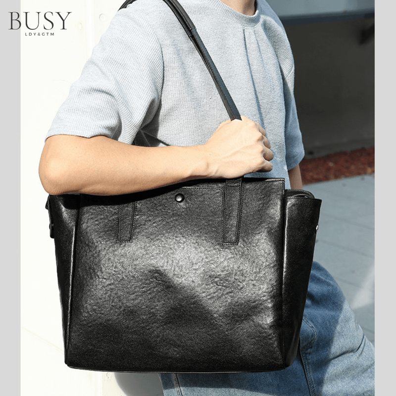 Laptop, Telefoane si Tablete - Laptopuri si accesorii - Accesorii Laptop - Genti laptop - Geanta din piele naturala, Glide, de umar, compatibila laptop 15 inch, negru - Infinity.ro