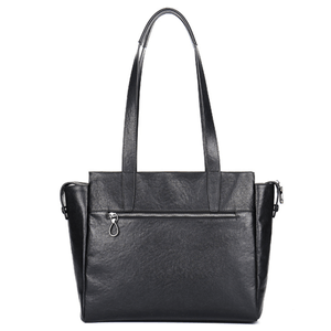 Geanta din piele naturala, Glide, de umar, compatibila laptop 15 inch, negru