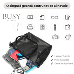 Laptop, Telefoane si Tablete - Laptopuri si accesorii - Accesorii Laptop - Genti laptop - Geanta din piele naturala, Glide, de umar, compatibila laptop 15 inch, negru - Infinity.ro