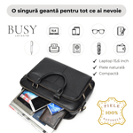 Laptop, Telefoane si Tablete - Laptopuri si accesorii - Accesorii Laptop - Genti laptop - Servieta Laptop 15.6 Inch, Prestige, din Piele Naturala, Design Business - Infinity.ro