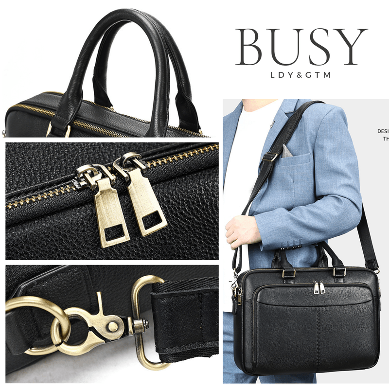 Laptop, Telefoane si Tablete - Laptopuri si accesorii - Accesorii Laptop - Genti laptop - Servieta Laptop 15.6 Inch, Prestige, din Piele Naturala, Design Business - Infinity.ro