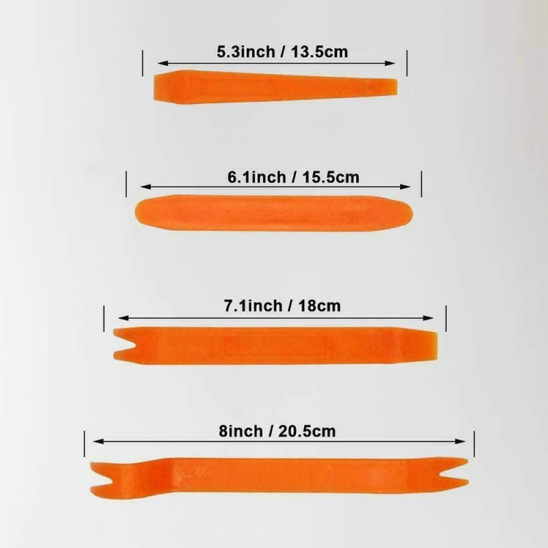 Auto si Moto - Reparatii si depanare - Scule auto - Scule si truse auto - Set 4 piese pentru demontare tapiterie sau elemente auto de interior, Techstar® D0085-1, plastic, portocaliu - Infinity.ro