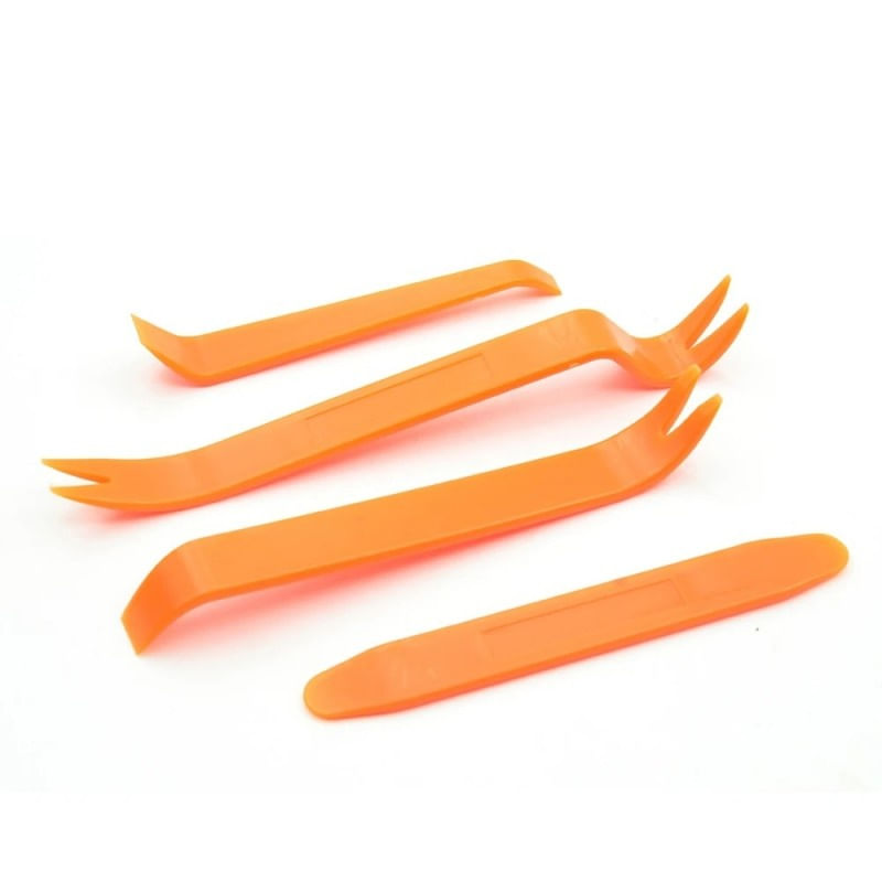Auto si Moto - Reparatii si depanare - Scule auto - Scule si truse auto - Set 12 piese pentru demontare tapiterie sau elemente auto de interior, Techstar® D0087, plastic, portocaliu - Infinity.ro