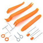 Auto si Moto - Reparatii si depanare - Scule auto - Scule si truse auto - Set 12 piese pentru demontare tapiterie sau elemente auto de interior, Techstar® D0087, plastic, portocaliu - Infinity.ro