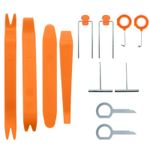 Auto si Moto - Reparatii si depanare - Scule auto - Scule si truse auto - Set 12 piese pentru demontare tapiterie sau elemente auto de interior, Techstar® D0087, plastic, portocaliu - Infinity.ro