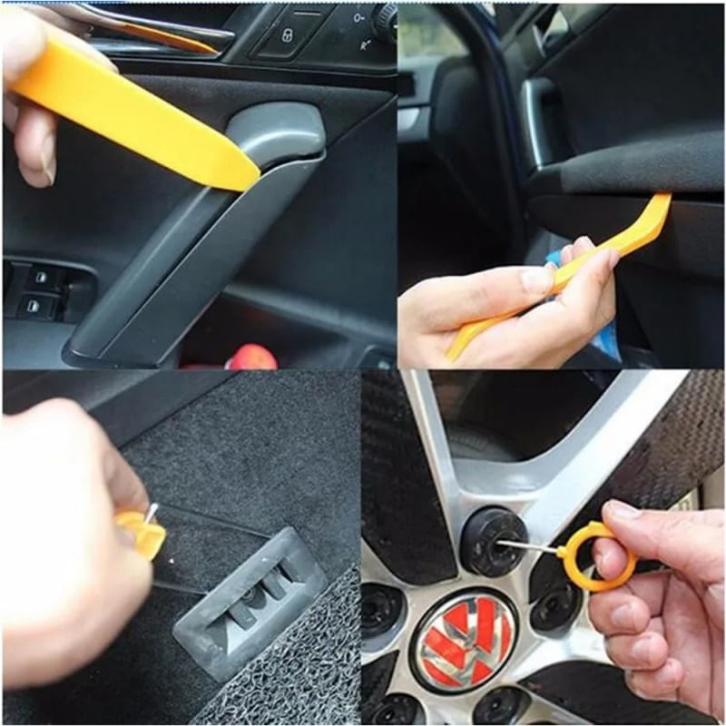 Auto si Moto - Reparatii si depanare - Scule auto - Scule si truse auto - Set 12 piese pentru demontare tapiterie sau elemente auto de interior, Techstar® D0087, plastic, portocaliu - Infinity.ro