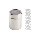 Casa si Gradina - Bucatarie si vesela - Ustensile bucatarie - Site bucatarie, strecuratori si accesorii - Set Sita pentru decorat cafeaua din inox + 16 forme - Infinity.ro