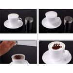 Casa si Gradina - Bucatarie si vesela - Ustensile bucatarie - Site bucatarie, strecuratori si accesorii - Set Sita pentru decorat cafeaua din inox + 16 forme - Infinity.ro