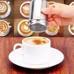 Casa si Gradina - Bucatarie si vesela - Ustensile bucatarie - Site bucatarie, strecuratori si accesorii - Set Sita pentru decorat cafeaua din inox + 16 forme - Infinity.ro