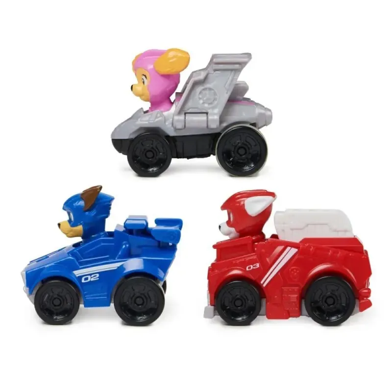Jucarii, Copii si Bebe - Jucarii si jocuri - Vehicule si jucarii cu telecomanda - Masinute - Set 3 vehicule cu figurine, Paw Patrol - Infinity.ro