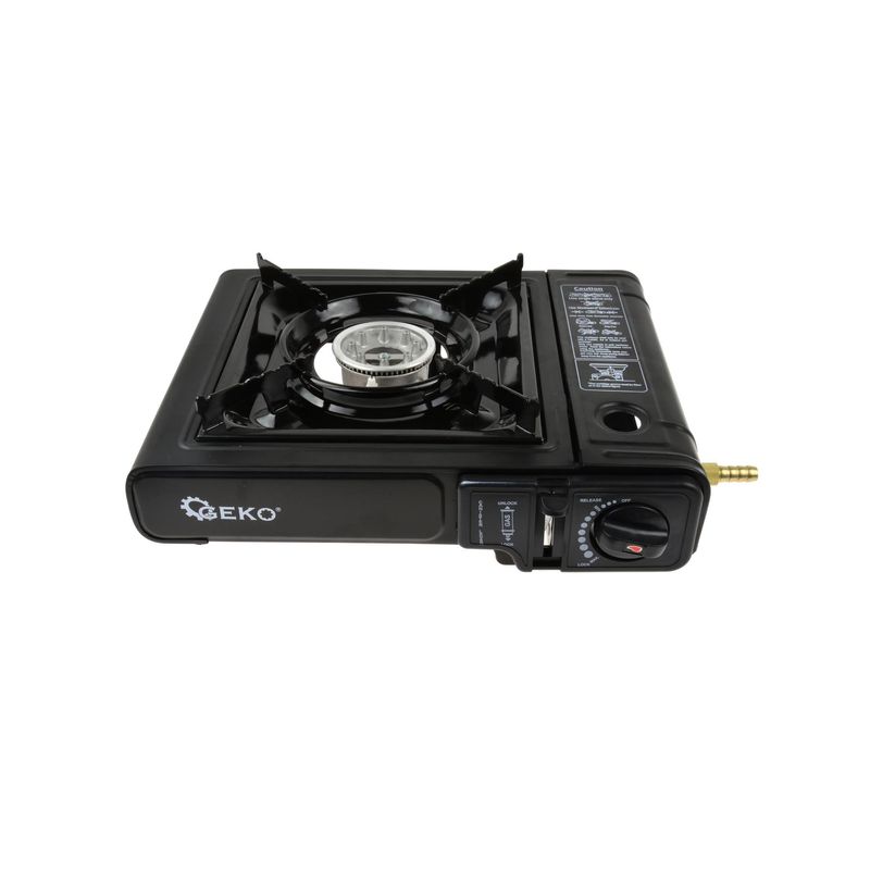 Sport si Outdoor - Camping - Bucatarie de camping - Arzatoare si accesorii - Aragaz portabil 2.5kW, 3.5 - 6.5 bari, Geko G80522 - Infinity.ro