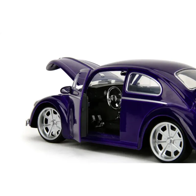 Jucarii, Copii si Bebe - Jucarii si jocuri - Figurine - Set figurine Wednesday Addams si Thing cu masina Volkswagen Beetle 1972 Jada - Infinity.ro