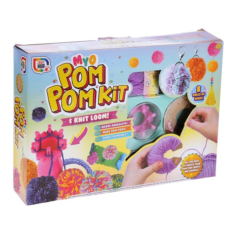 Jucarii, Copii si Bebe - Jucarii si jocuri - Jucarii & jocuri educative - Seturi de artizanat - Kit de realizat pompoane, 13 piese, multicolor, R06-0067-A - Infinity.ro