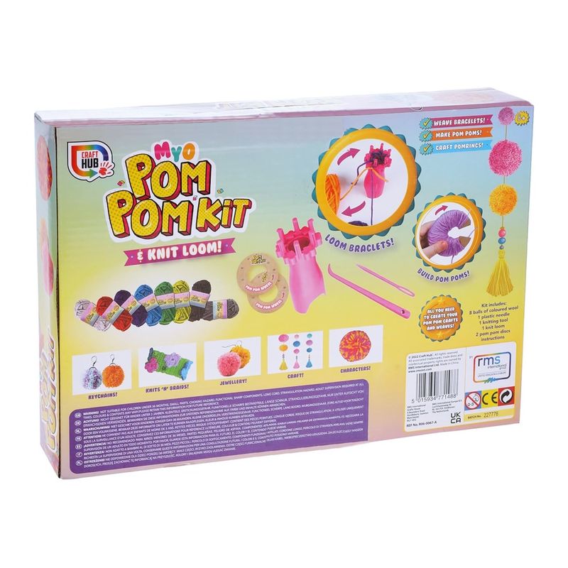 Jucarii, Copii si Bebe - Jucarii si jocuri - Jucarii & jocuri educative - Seturi de artizanat - Kit de realizat pompoane, 13 piese, multicolor, R06-0067-A - Infinity.ro