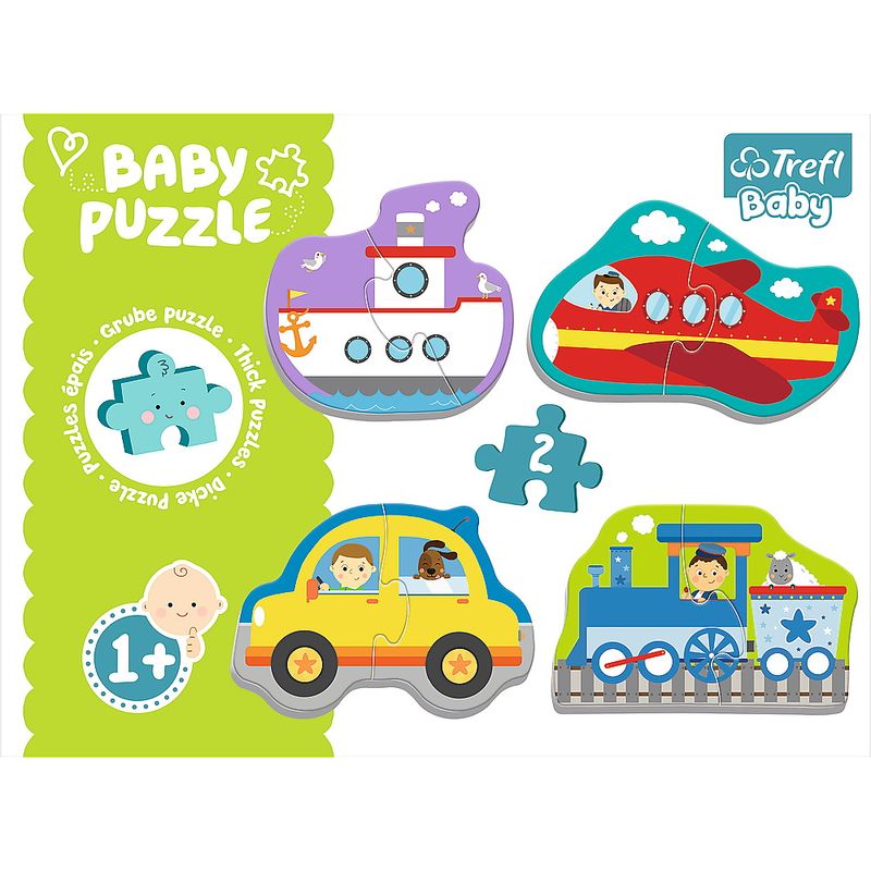 Jucarii, Copii si Bebe - Jucarii si jocuri - Jocuri si puzzle - Puzzle - Puzzle Trefl Baby clasic vehicule pentru transport 8 piese - Infinity.ro