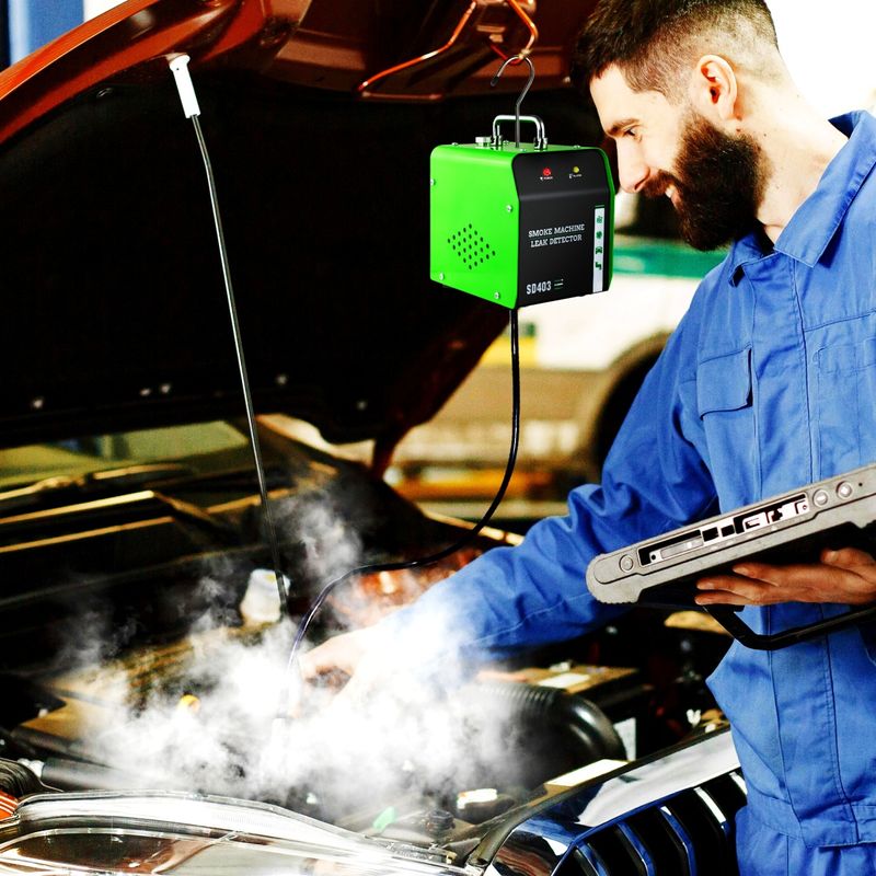 Auto si Moto - Reparatii si depanare - Scule auto - Testere si multimetre - Detector de scurgeri cu fum Techstar® SD403, Testare Profesionala pentru Sisteme EVAP, Verde - Infinity.ro