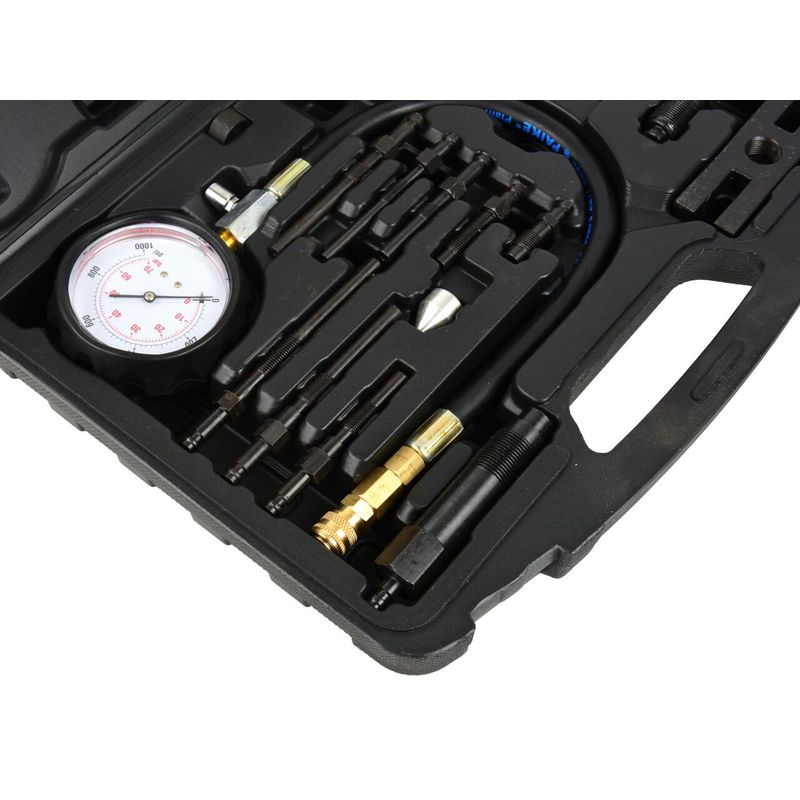 Auto si Moto - Reparatii si depanare - Scule auto - Scule si truse auto - Aparat masurare presiune de compresie diesel 70bar, 9 piese, GEKO G02515 - Infinity.ro