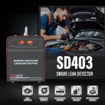 Auto si Moto - Reparatii si depanare - Scule auto - Testere si multimetre - Detector de scurgeri cu fum Techstar® SD403, Testare Profesionala pentru Sisteme EVAP, Rosu - Infinity.ro