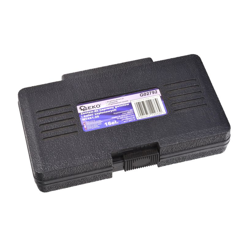 Auto si Moto - Reparatii si depanare - Scule auto - Scule si truse auto - Set reparație fire și bujii M14x1.25, 16 piese, GEKO G02792 - Infinity.ro