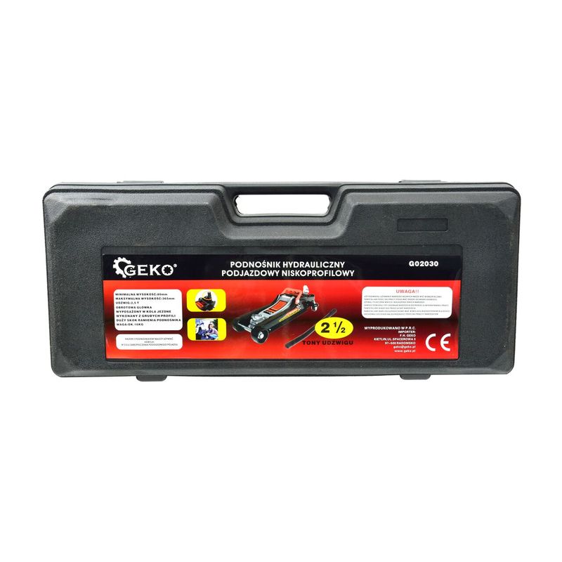 Auto si Moto - Reparatii si depanare - Scule auto - Scule si truse auto - Cric hidraulic cu profil redus 2.5T 80-365mm, GEKO G02030 - Infinity.ro