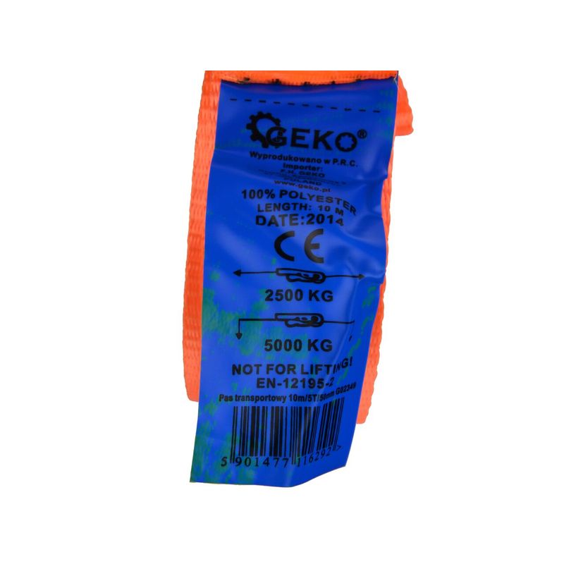 Auto si Moto - Reparatii si depanare - Scule auto - Scule si truse auto - Chinga ancorare 10m/5T/50mm, GEKO G02349 - Infinity.ro