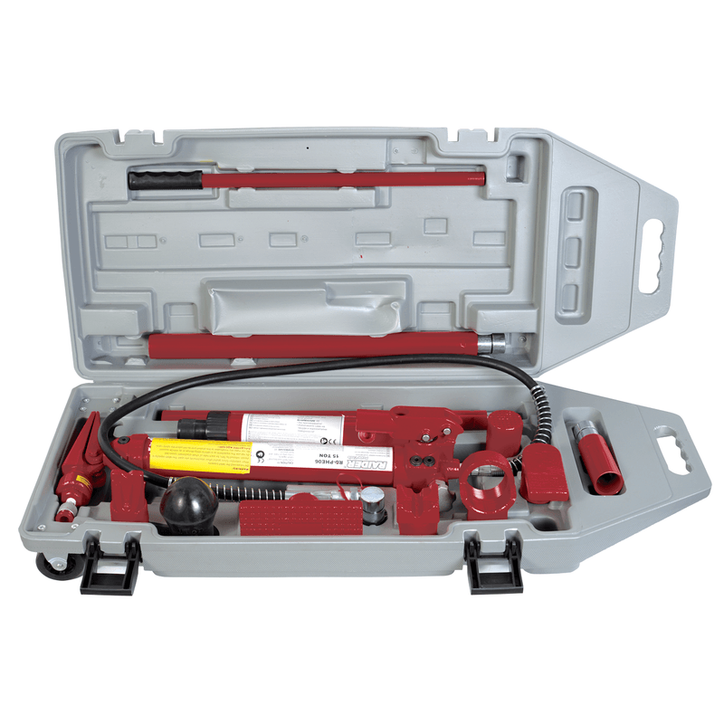 Auto si Moto - Reparatii si depanare - Scule auto - Scule si truse auto - Set reparatii caroserie hidraulic 15t Raider RD-PH06 - Infinity.ro