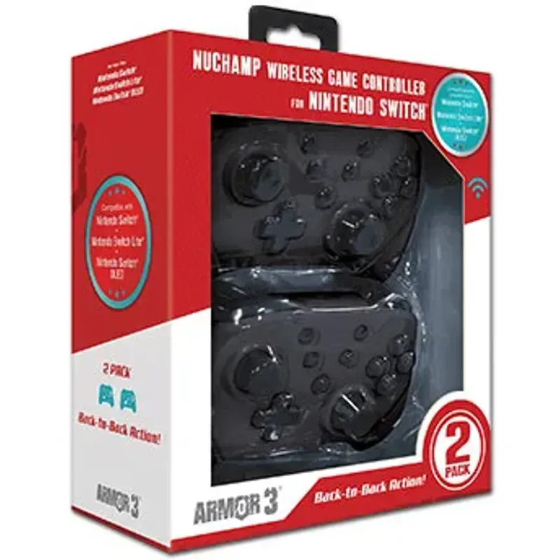 PC, gaming si accesorii - Gaming - Accesorii gaming - Controlere, Volane si Casti gaming - Pachet controlere wireless Armor3 NuChamp pentru Nintendo Switch (2 în 1) (Negru mat, Negru) - Infinity.ro