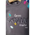 Fashion, accesorii si bijuterii - Copii - Imbracaminte copii - Treninguri si compleuri copii - Set 2 piese cu bluzita si fustita pentru fetite Colorful autum, Tongs baby, gri, marime 18-24 luni - Infinity.ro